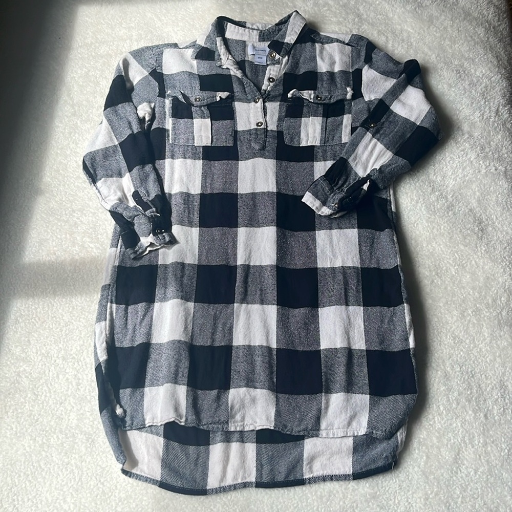 Kids black-and-white flannel dress